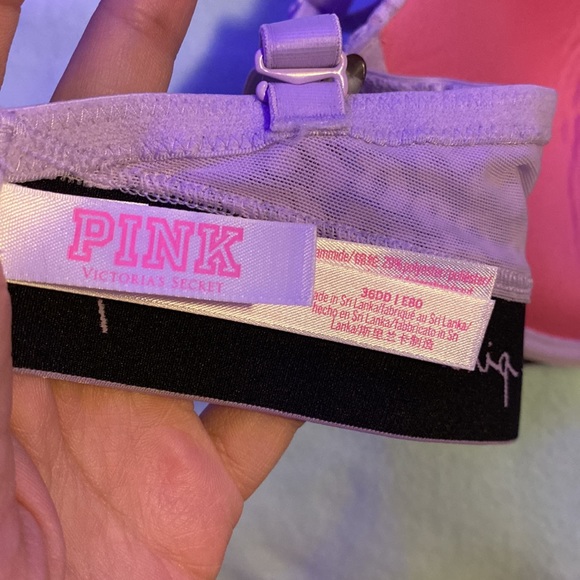 Lilac, cheetah print lace VS PINK push-up bra - Picture 3 of 3